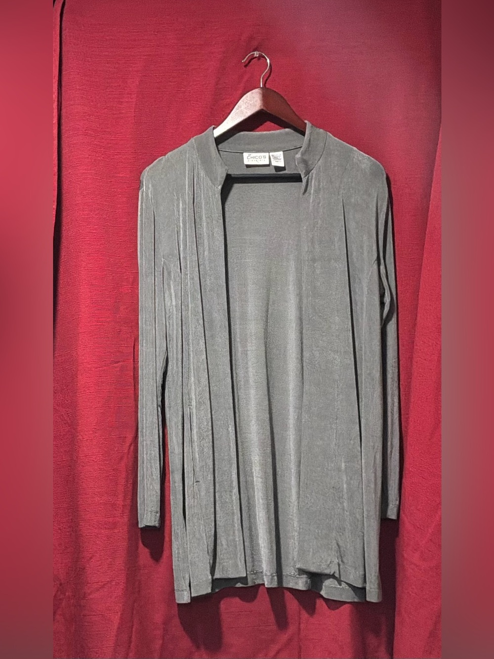 Chico's Lightweight Open-Front Cardigan - Gray